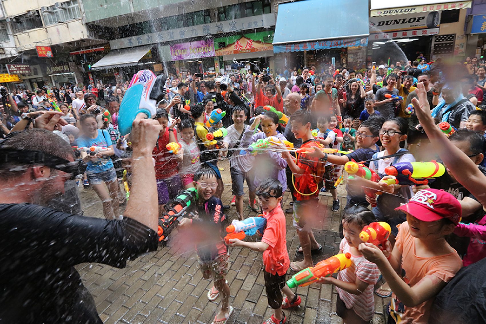 Having fun in the Songkran festival,  Hong Kong